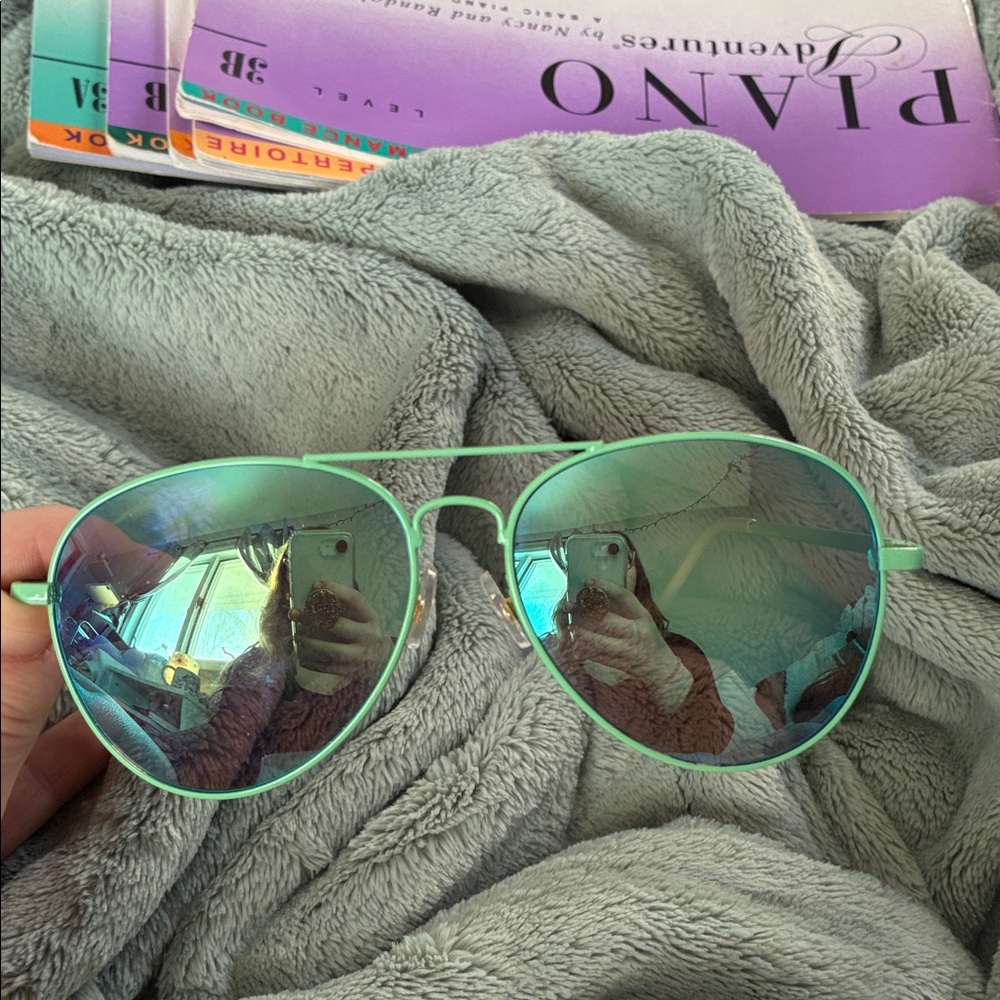 Mint Green Aviator Sunglasses